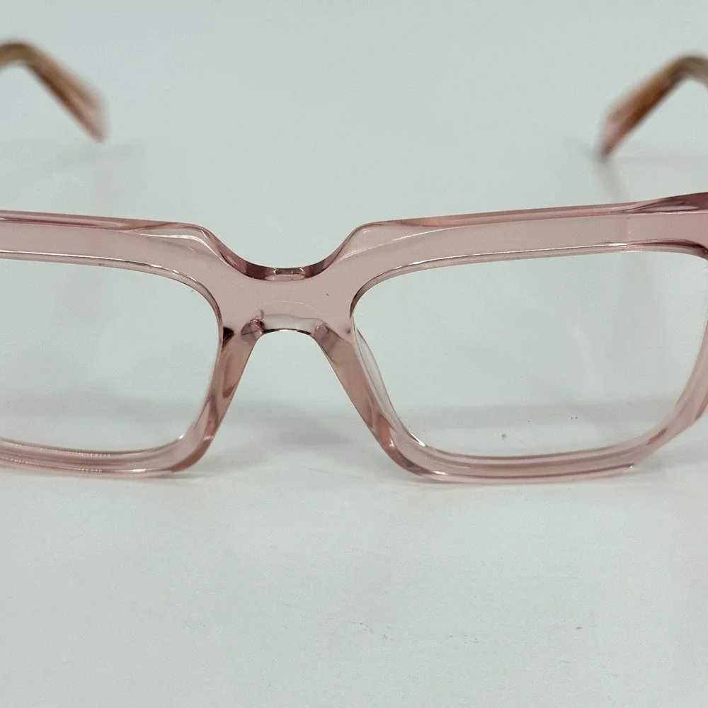 Prada Transparent Peach Pink Acetate Frame Eyeglasses PR AY19 19Q-101
